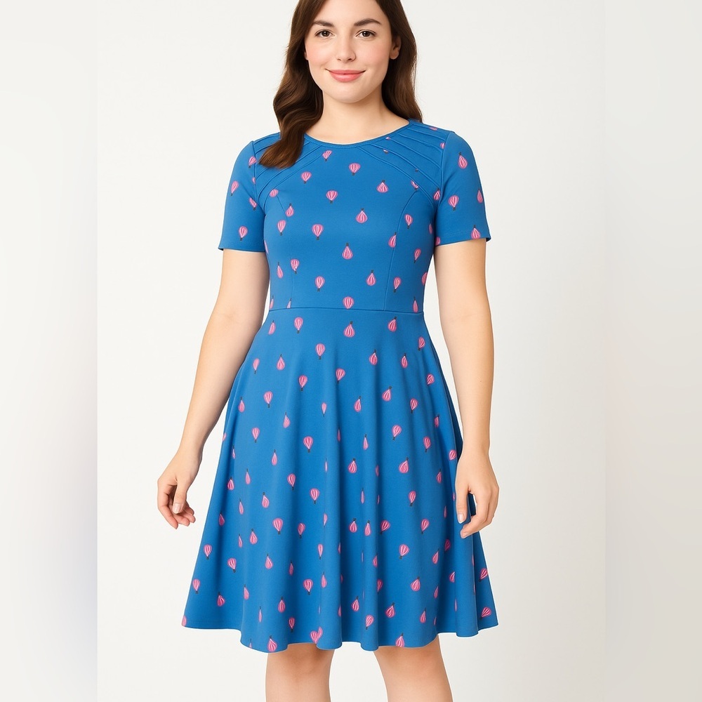 Unique Vintage X GB Gwynnie Bee Hot Air Balloon Fit-And-Flare Dress, XL